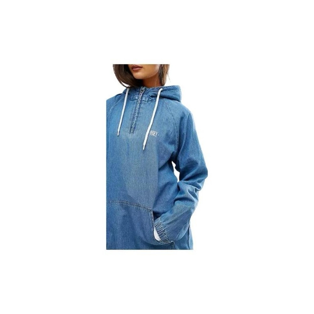 Obey Denim Quarter Zip Hoodie